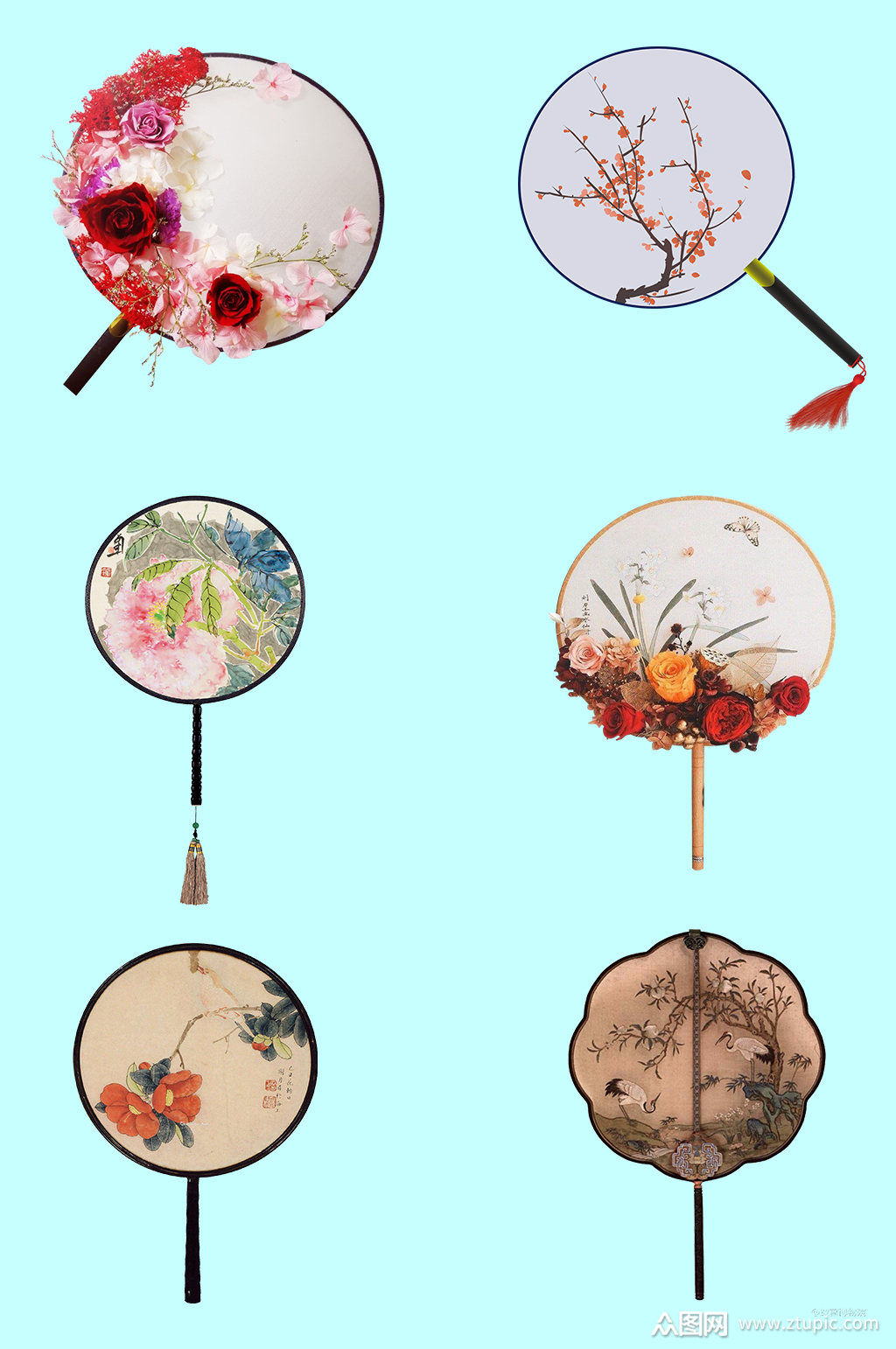 中国传统古风团扇素材