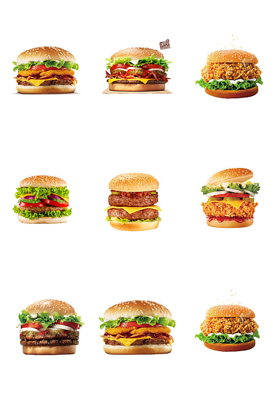 美味汉堡免扣素材