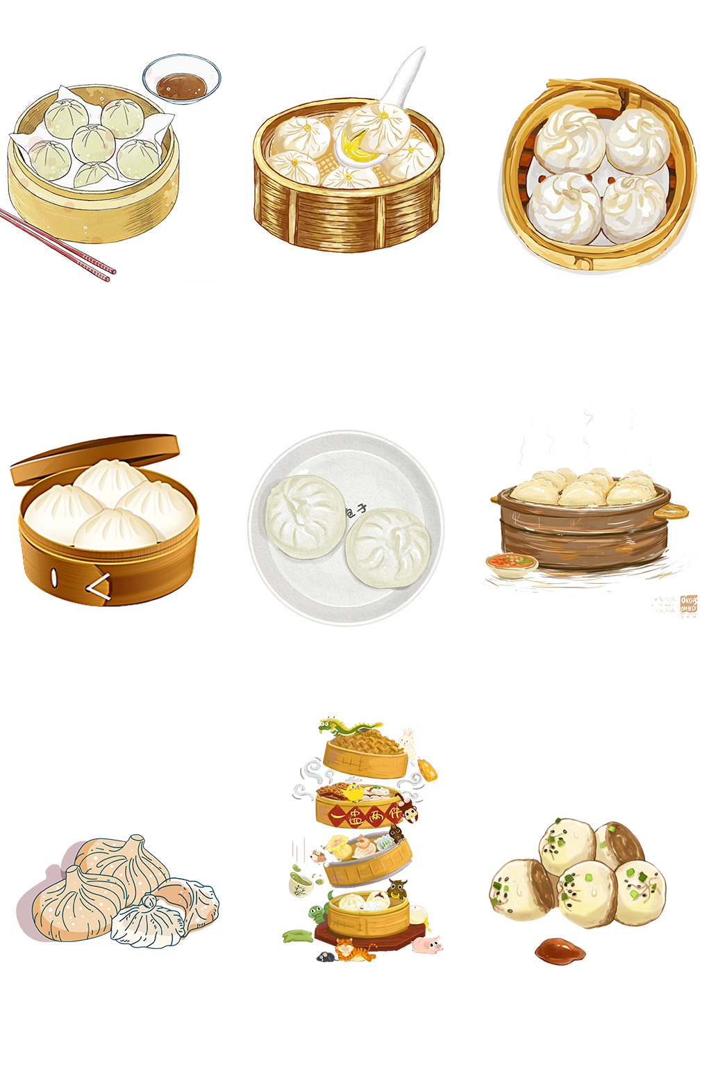 营养早餐包子素材素材