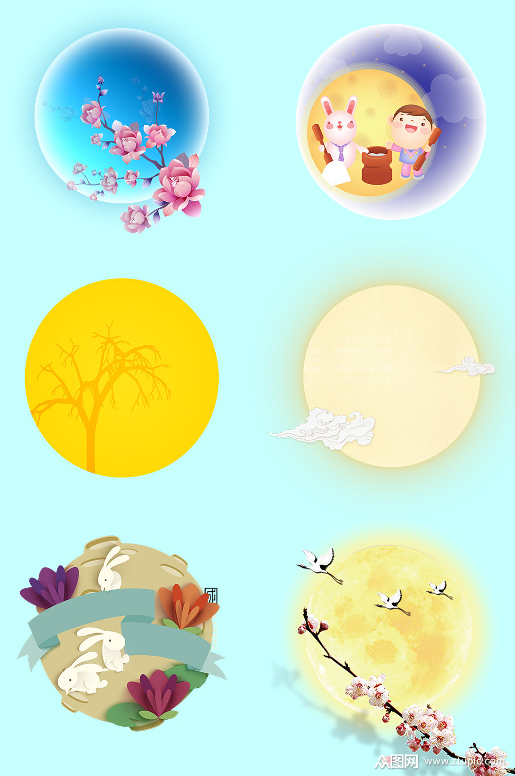中国风中秋月亮素材