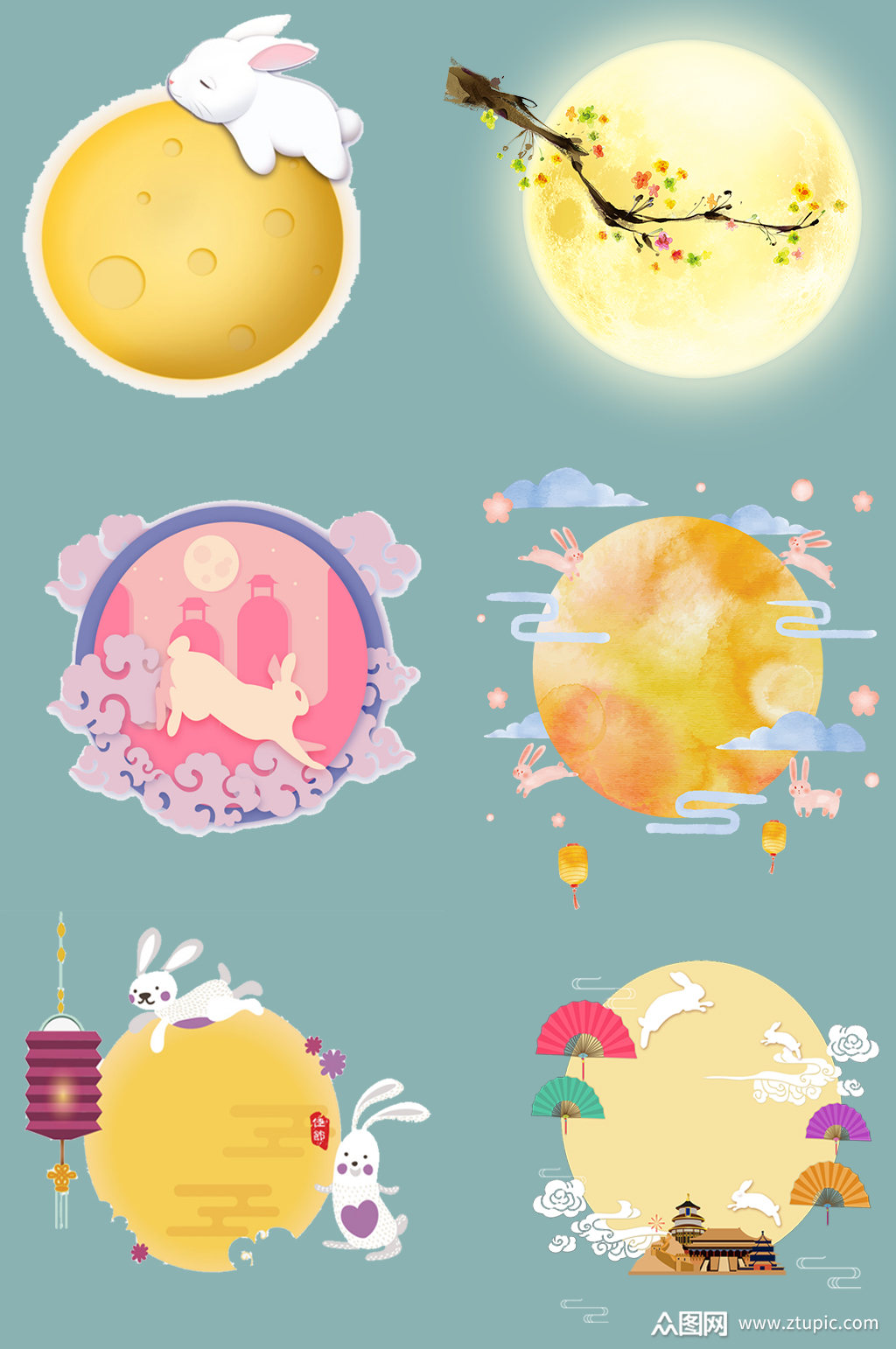 手绘月亮免扣素材素材