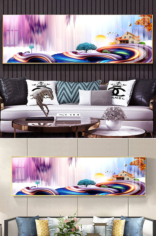 欧式抽象床头玄关挂画-众图网