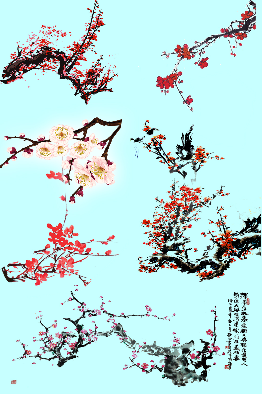 水墨梅花免扣素材素材