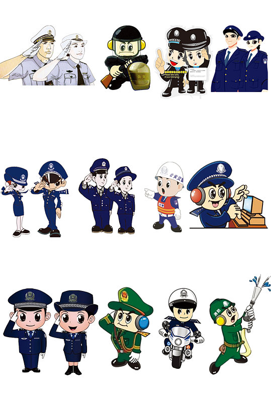 特警武警免扣素材元素