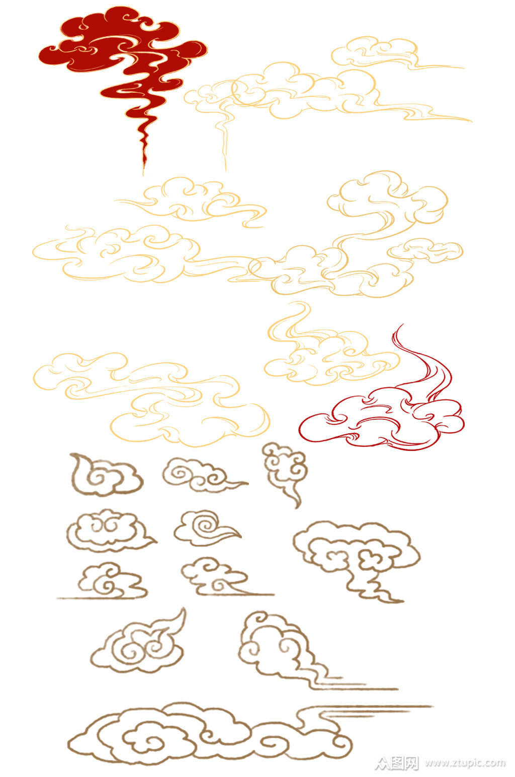 创意手绘祥云素材