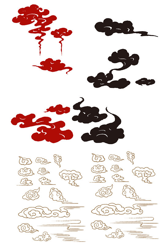 创意手绘祥云素材