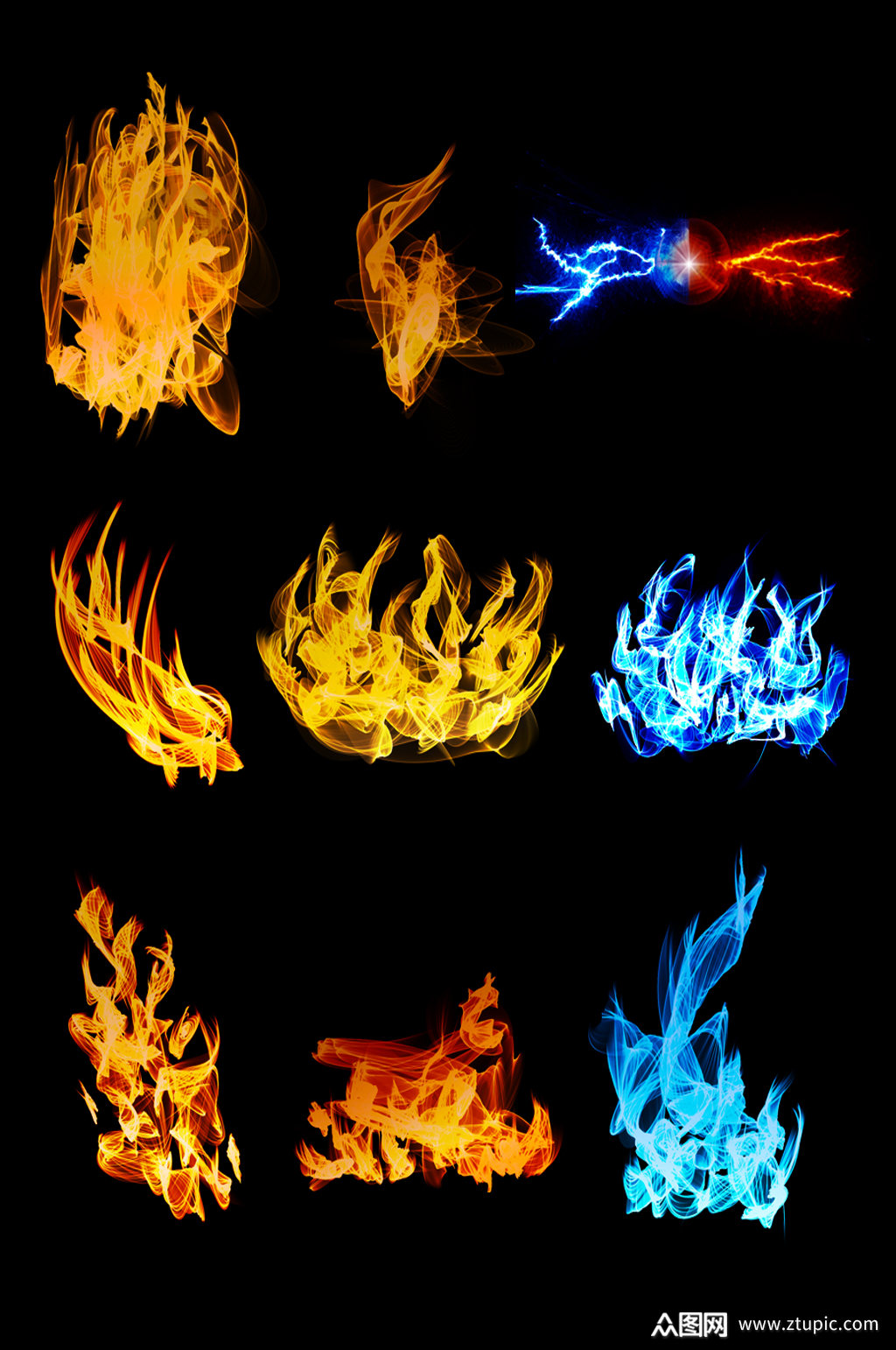 梦幻火焰免扣素材元素