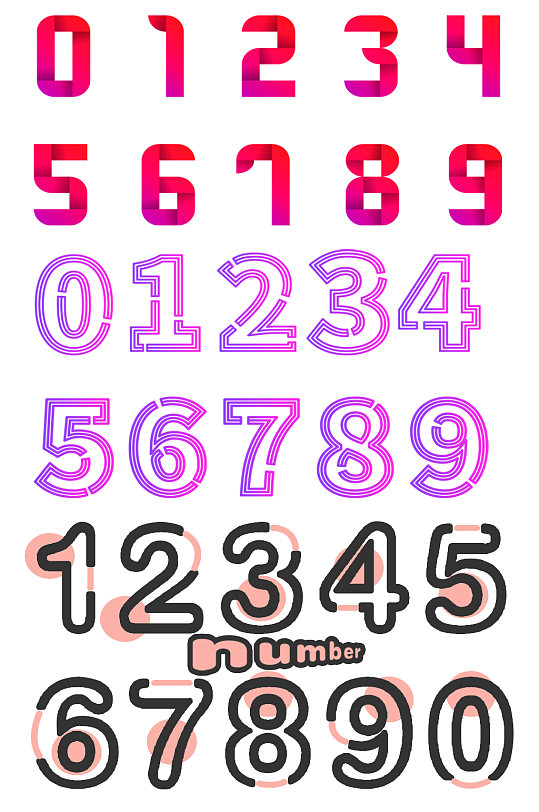 2019创意立体数字免扣背景