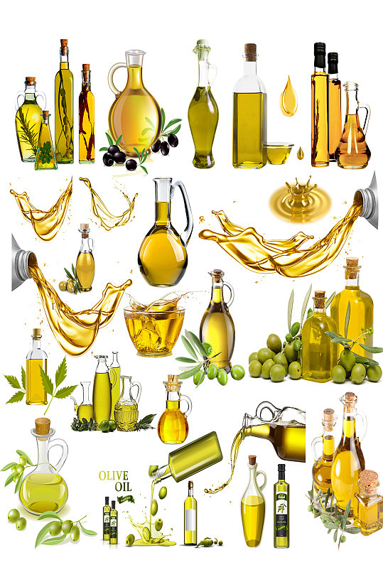 绿色橄榄油标签矢量素材