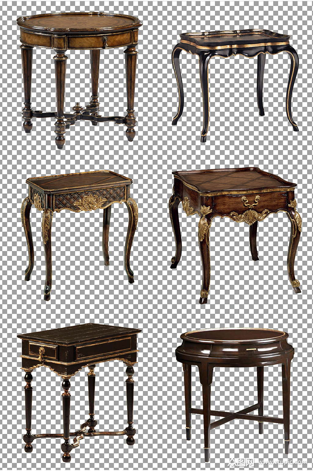 复古豪华桌子素材