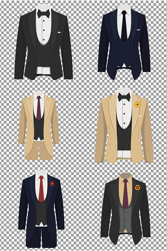 扁平矢量男装服饰素材