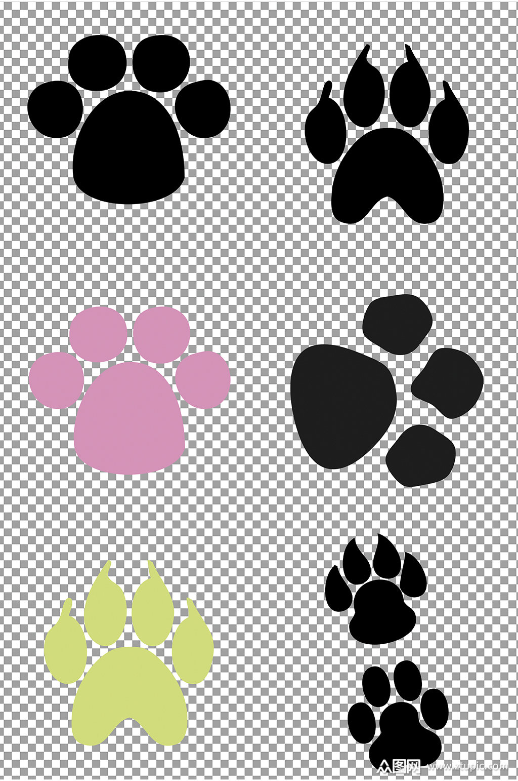 卡通爪印图片素材