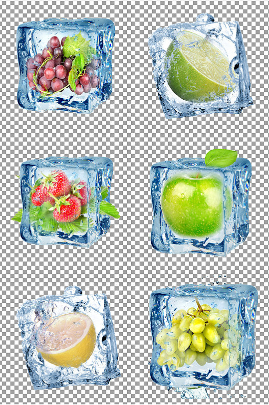 水果冰块图片素材
