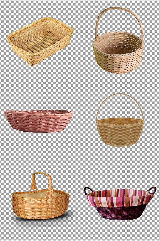 藤编篮子图片免扣素材