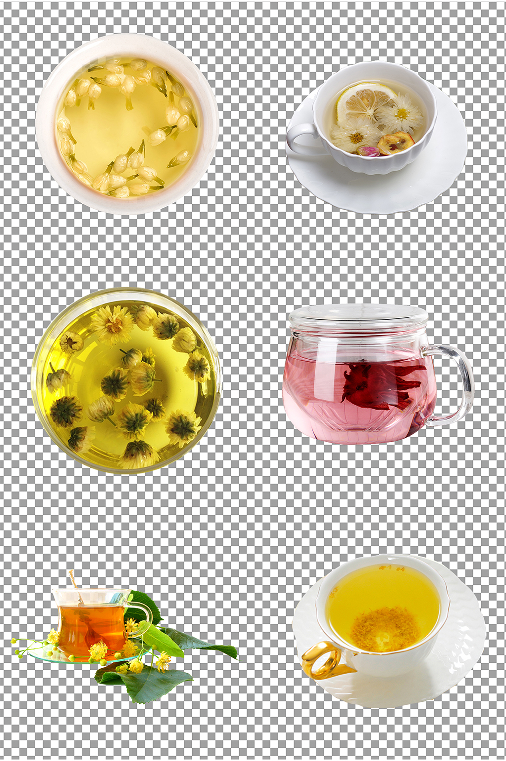 醇香养生花茶素材素材
