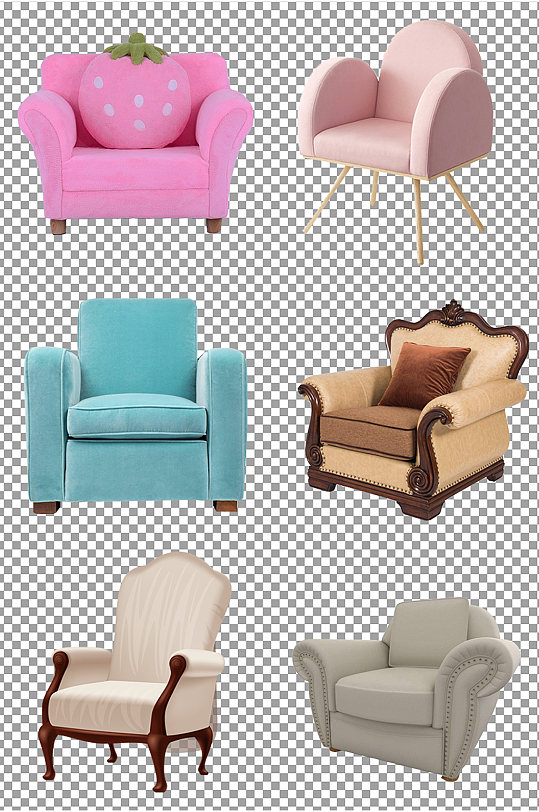 单人沙发家具素材