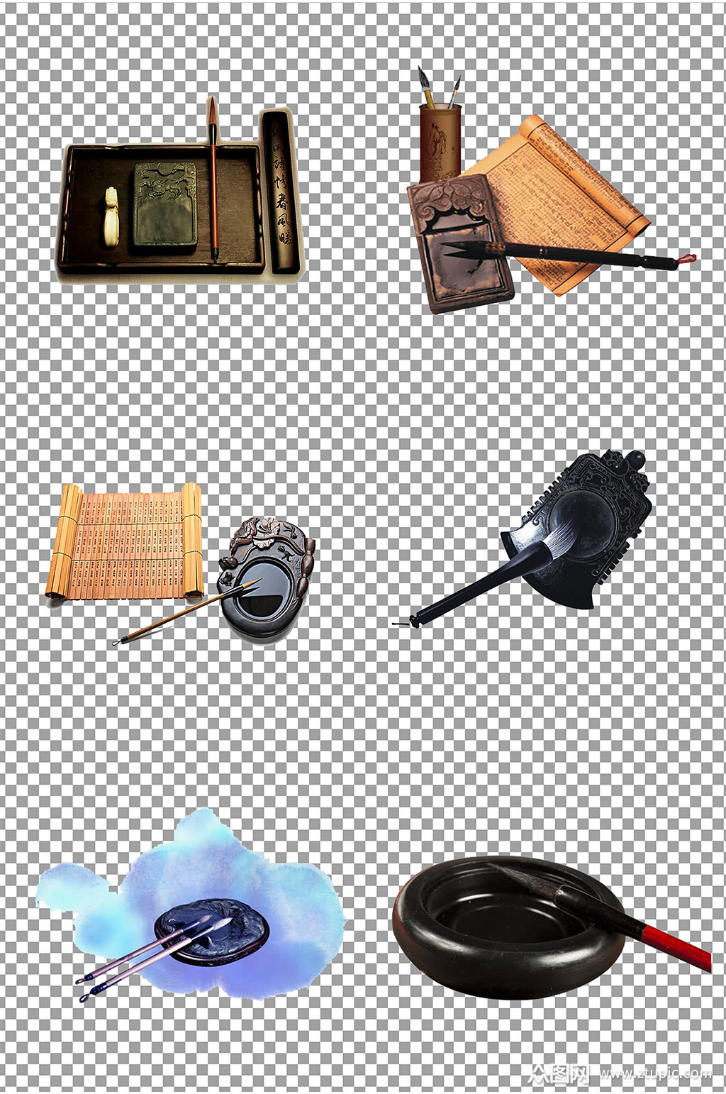 文房四宝免扣素材素材