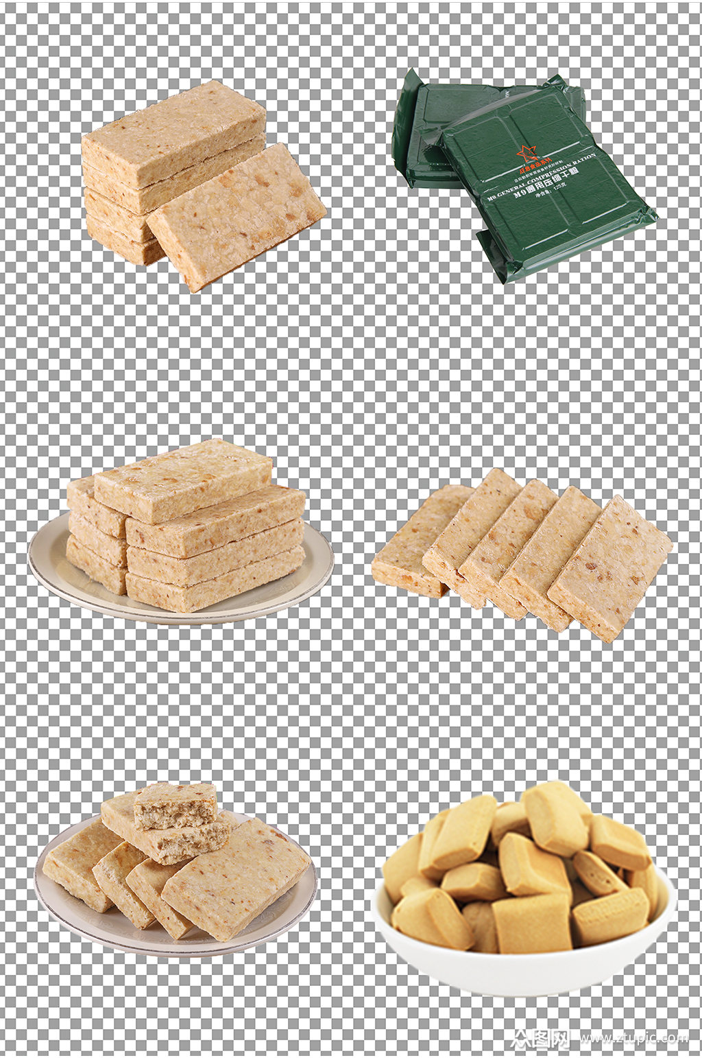 压缩饼干免扣素材