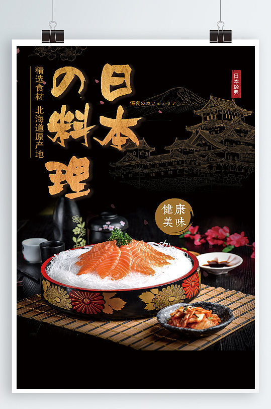 日本料理美食海报