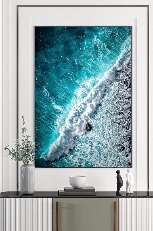 大海唯美装饰玄关画