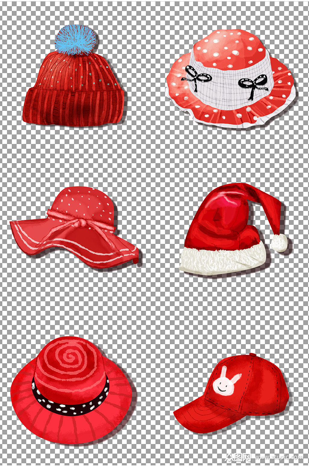 红色帽子图片素材模板下载-编号455608-众图网