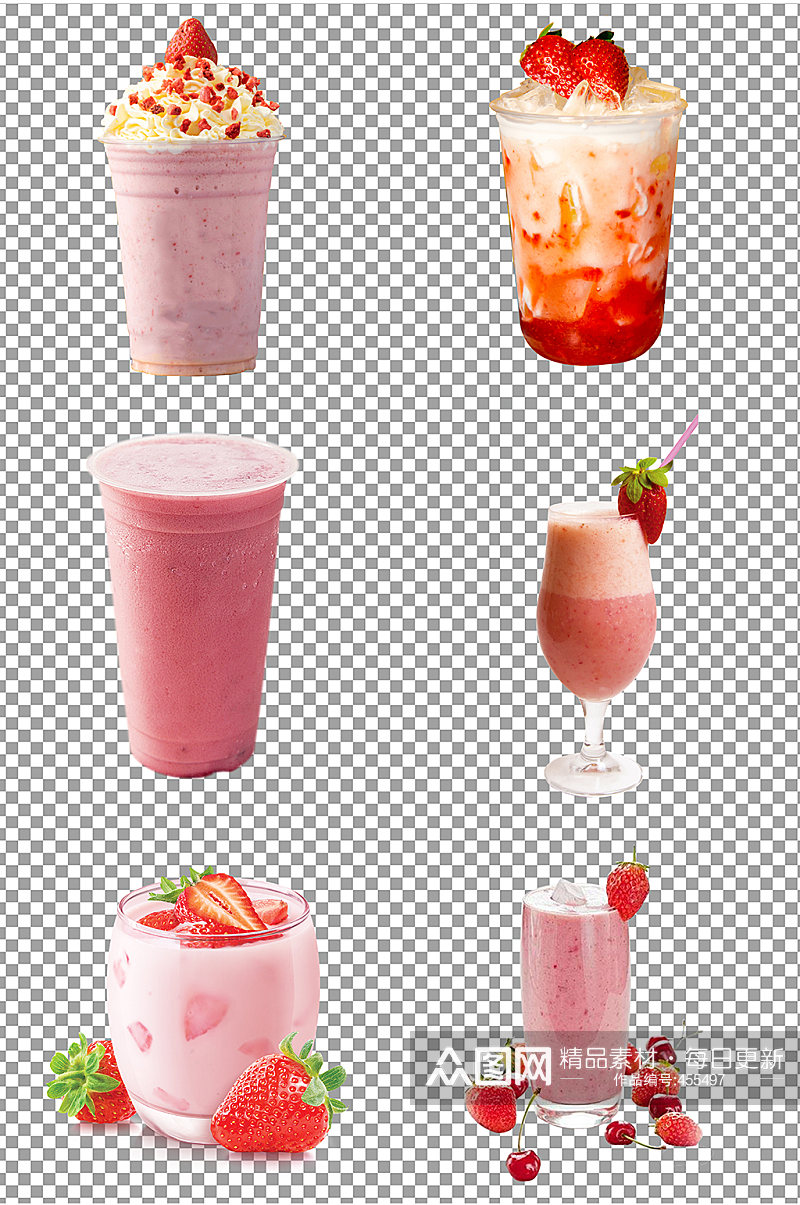 夏日冷饮草莓果素材素材