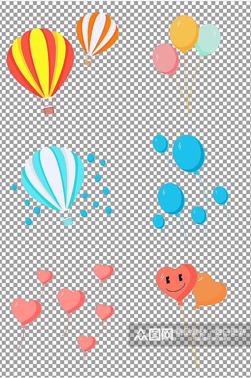 彩色气球热气球图片素材