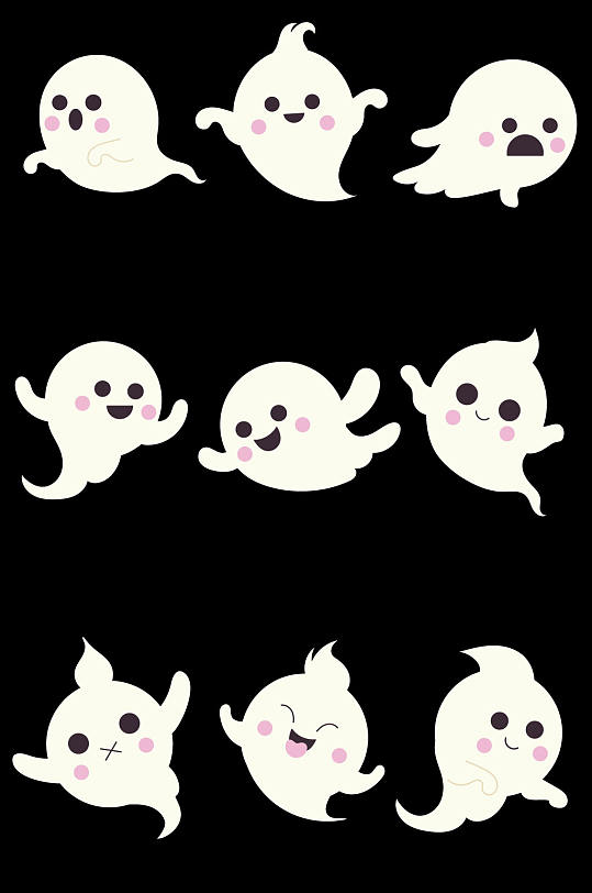 可爱万圣节鬼魂素材