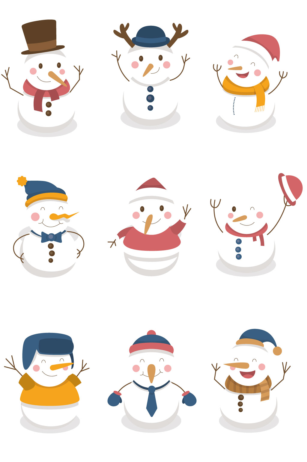 矢量雪人免扣素材素材