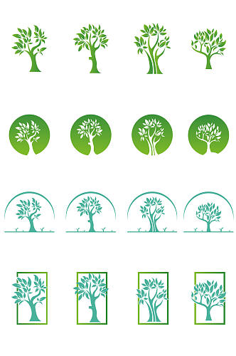 绿色植物免扣素材 大树矢量图