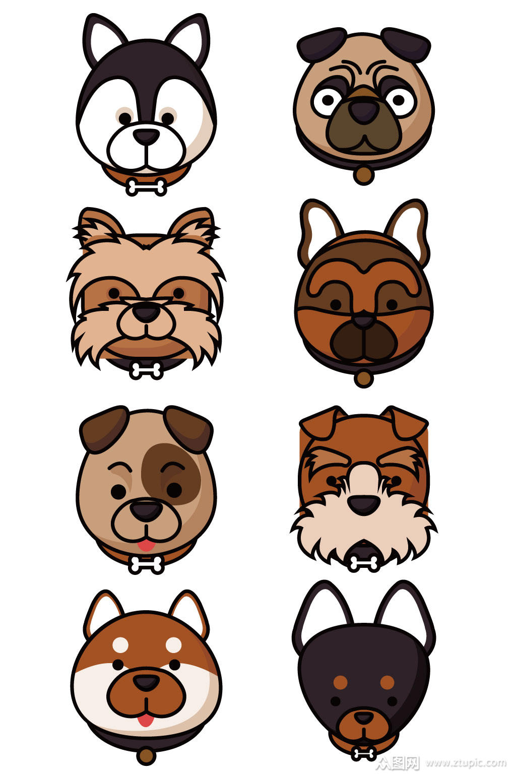 矢量小狗免扣素材