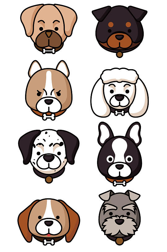 矢量小狗免扣素材-众图网