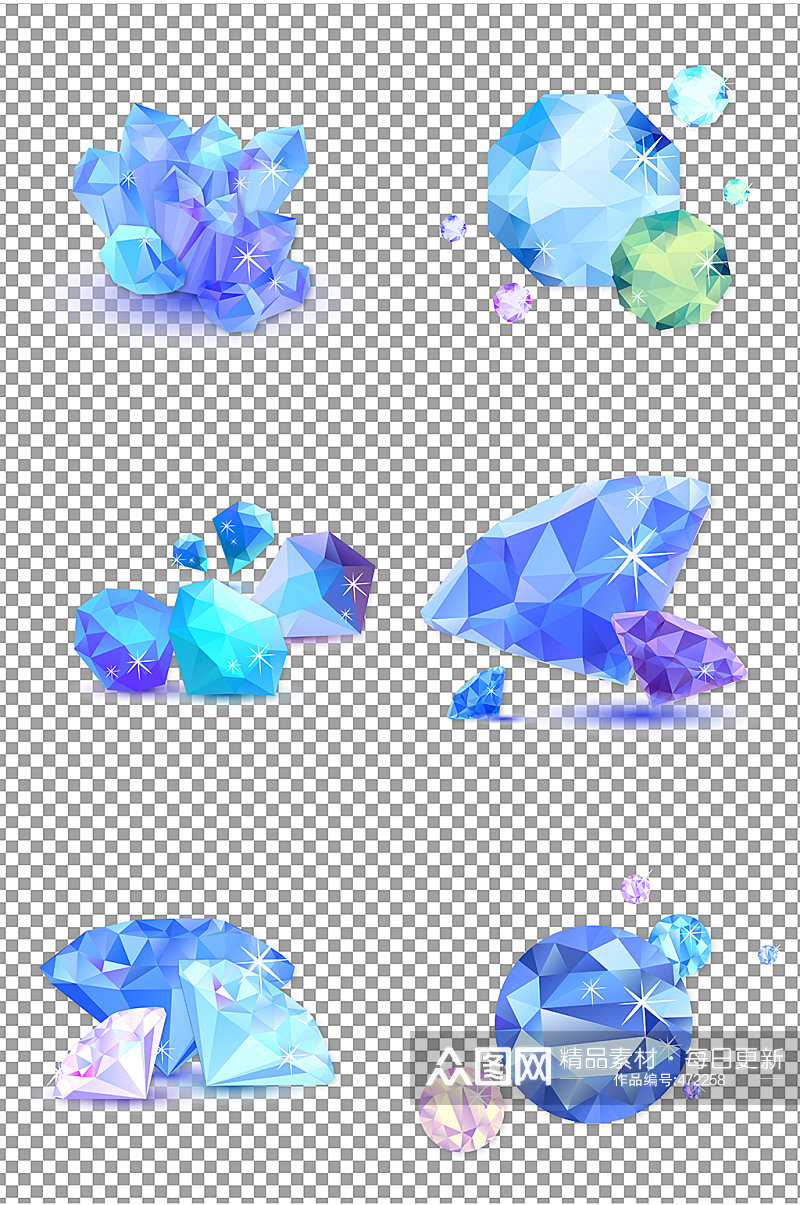 蓝色水晶钻石图片素材