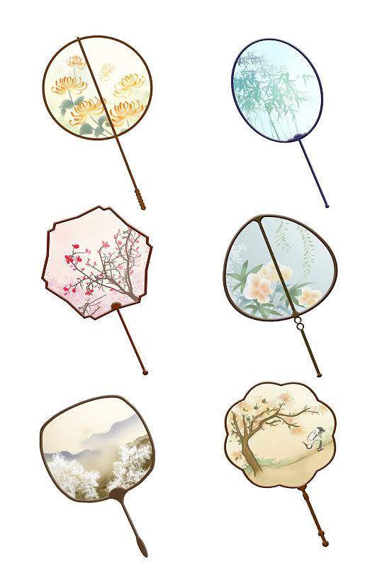 中国团扇免扣素材