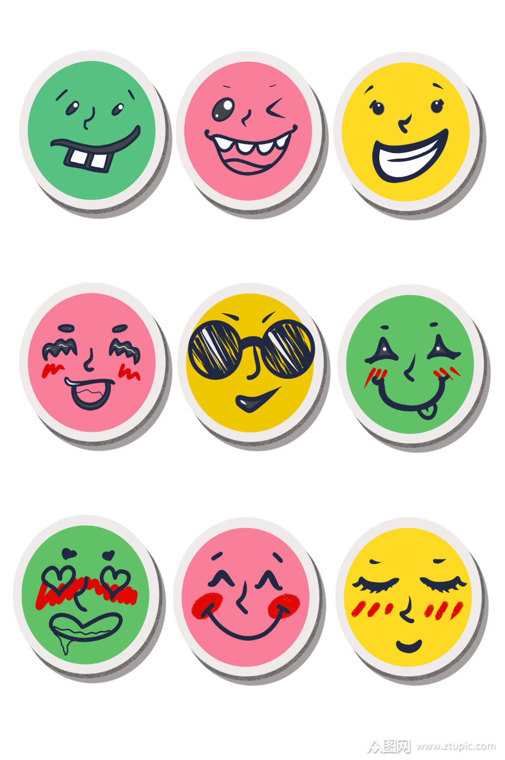 搞怪圆脸表情包素材