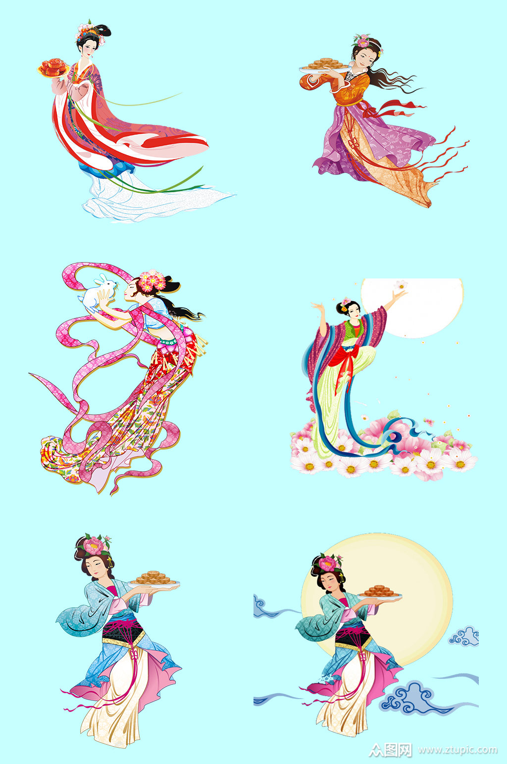 嫦娥奔月免扣素材