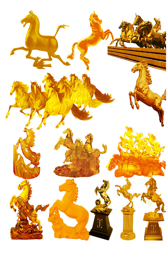 金色马匹免扣素材