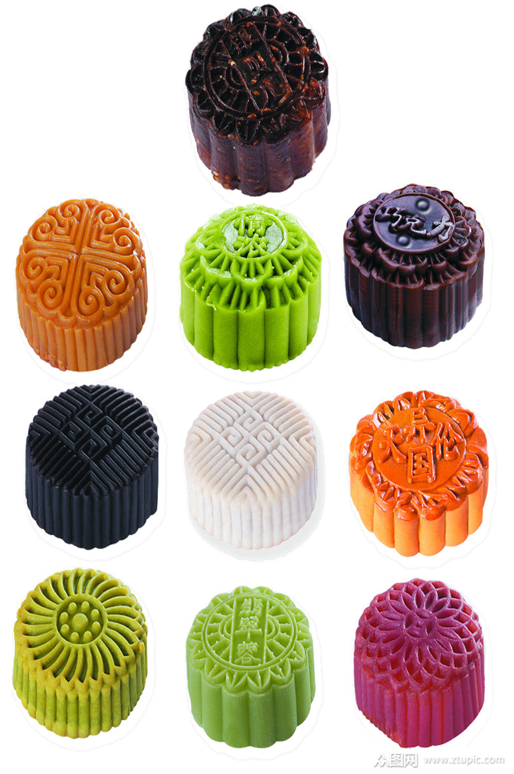 彩色月饼免扣素材