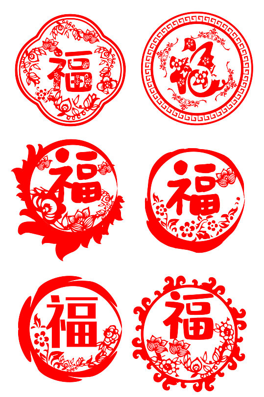 剪纸窗花春节素材