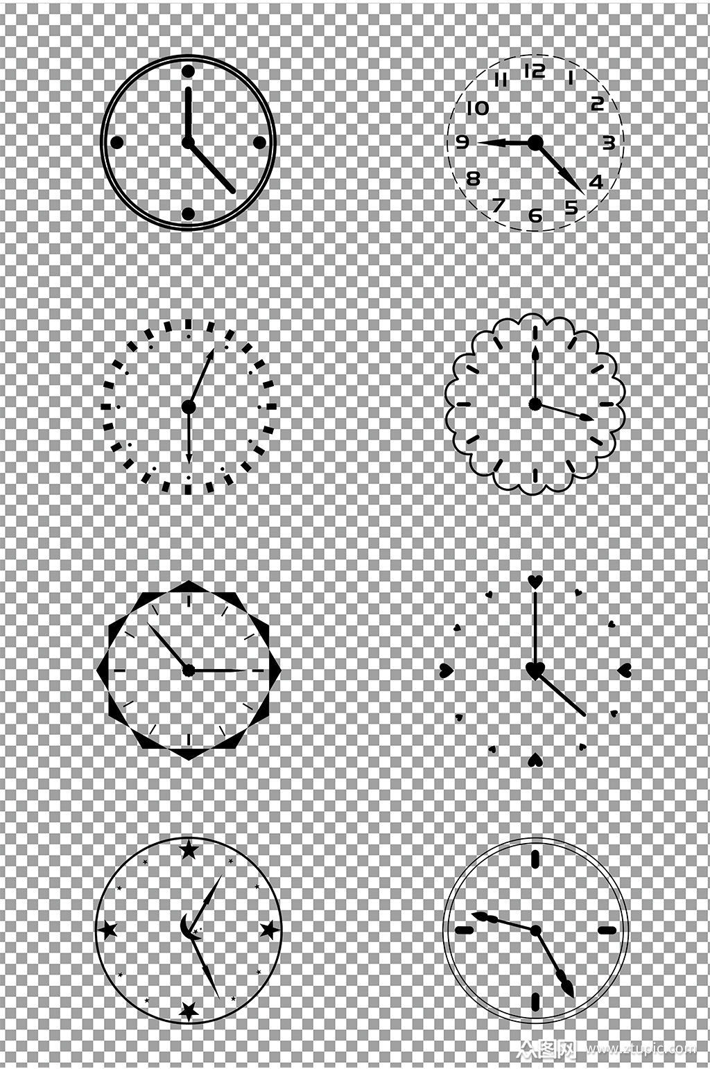 黑色钟表图片素材