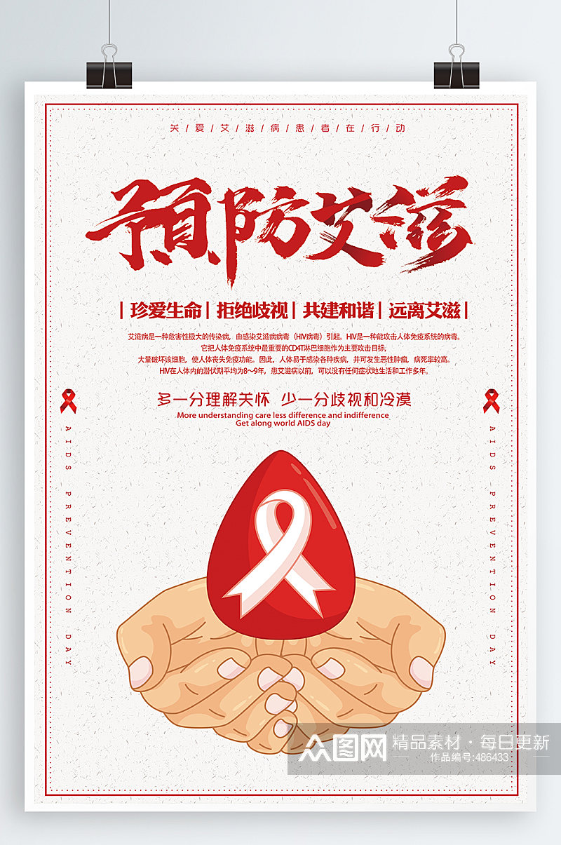 预防艾滋宣传海报艾滋病素材