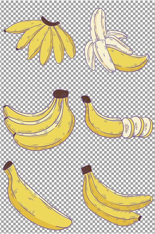 彩色手绘香蕉图片