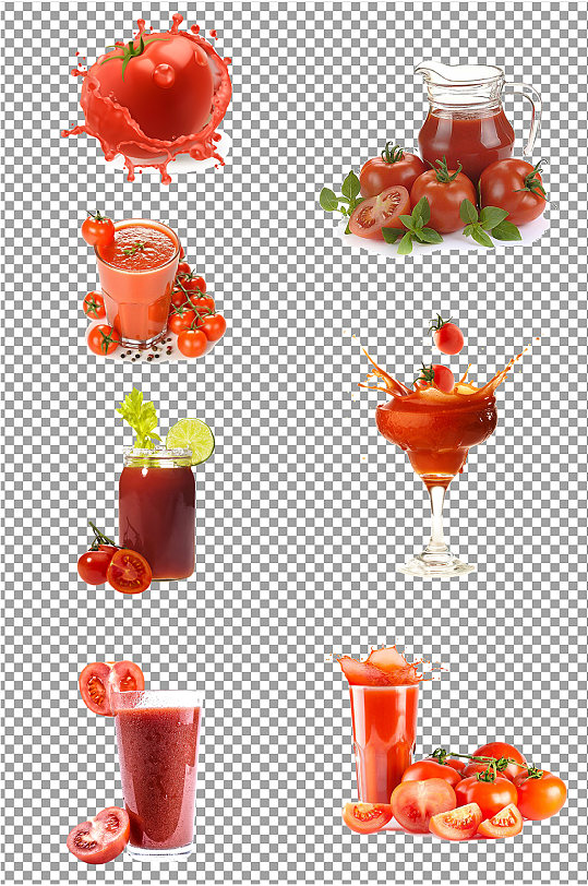 红色鲜榨番茄汁图片