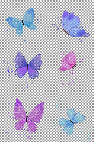 水彩蝴蝶图片素材