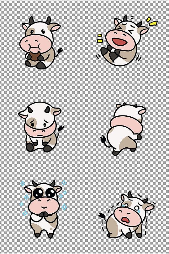 新年卡通奶牛图片-新年卡通奶牛素材下载-众图网
