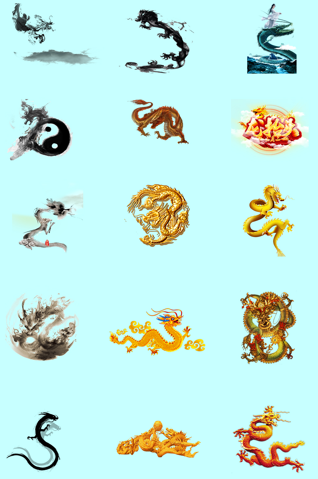 中国古风龙形素材素材