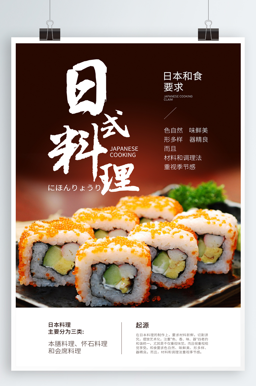 日本料理美食海报素材