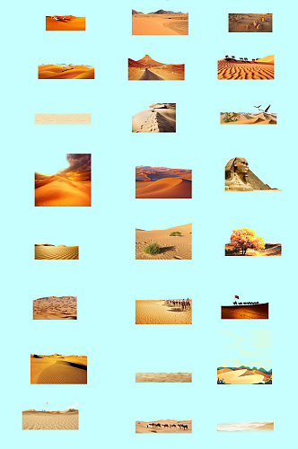 沙漠剪影图片素材