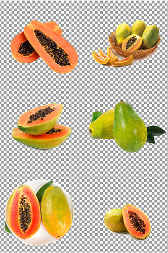 红心木瓜水果素材