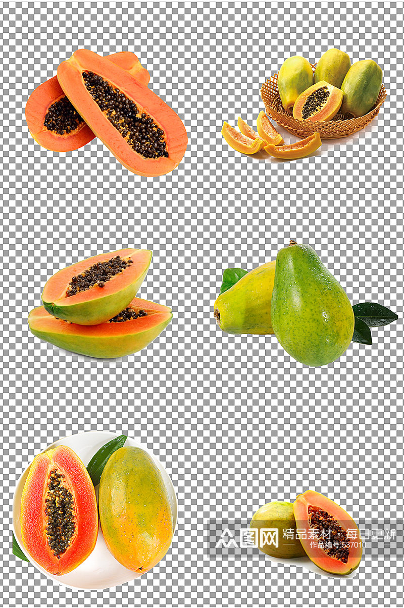 红心木瓜水果素材素材